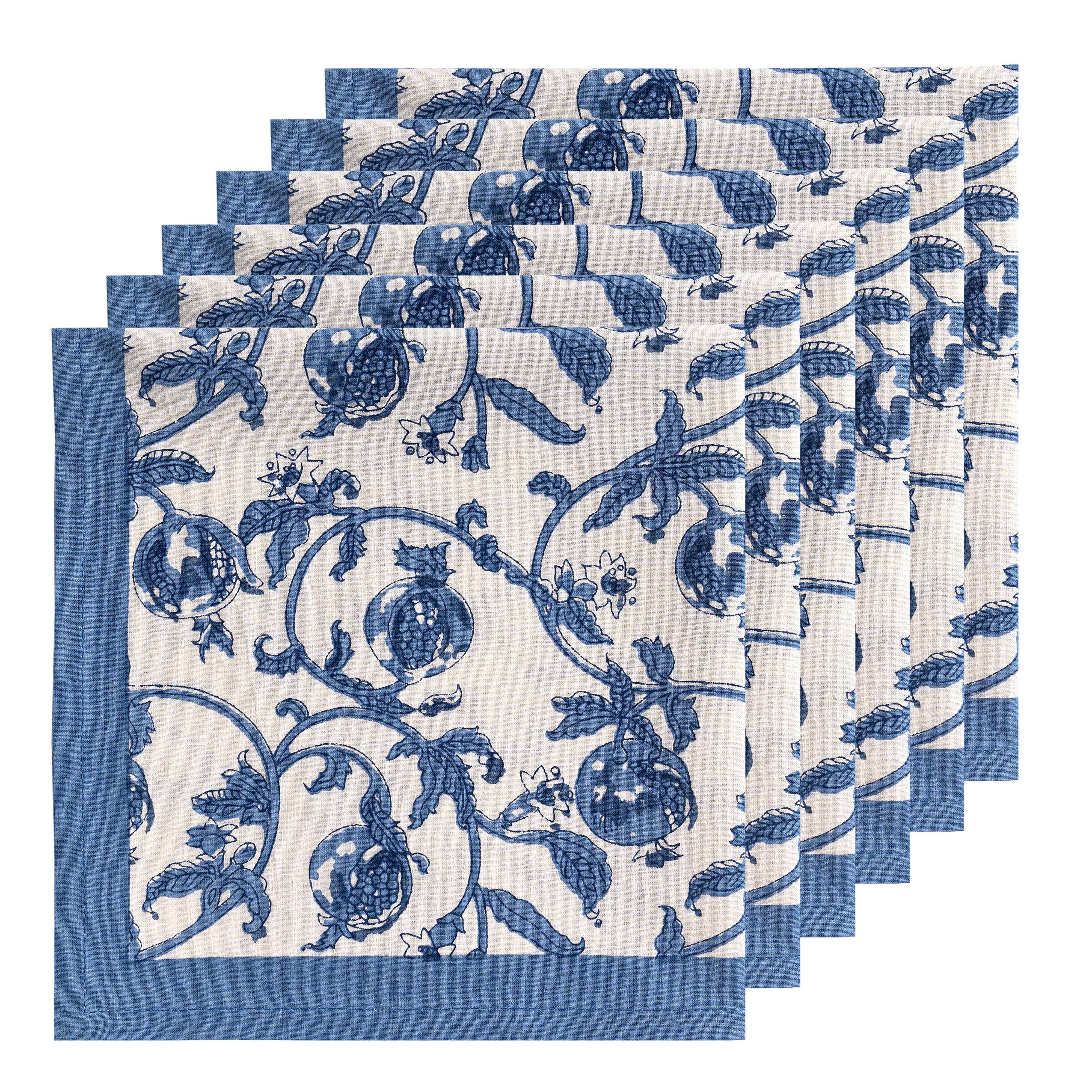 Couleur Nature French Napkins, Set of 6, Granada Blue on Food52