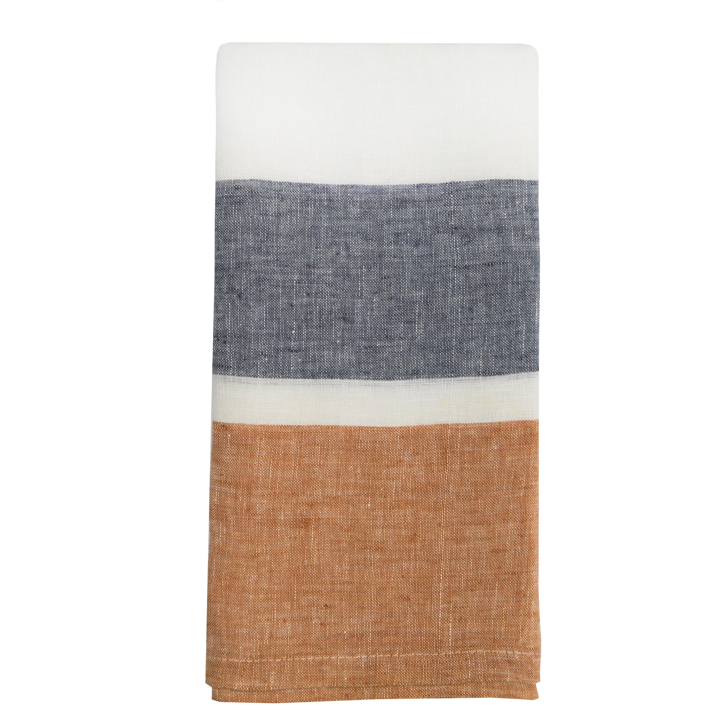 Bold Stripe Linen Rust Kitchen Towels - Set of 2 – CouleurNature