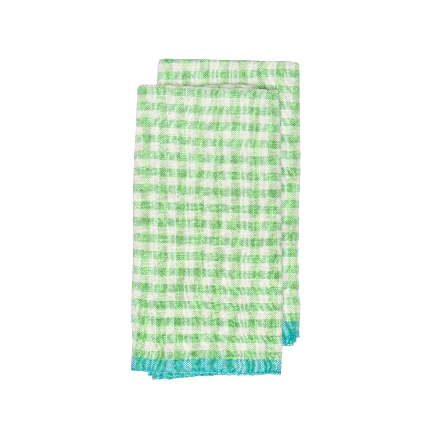 Green and White Checkered Towels