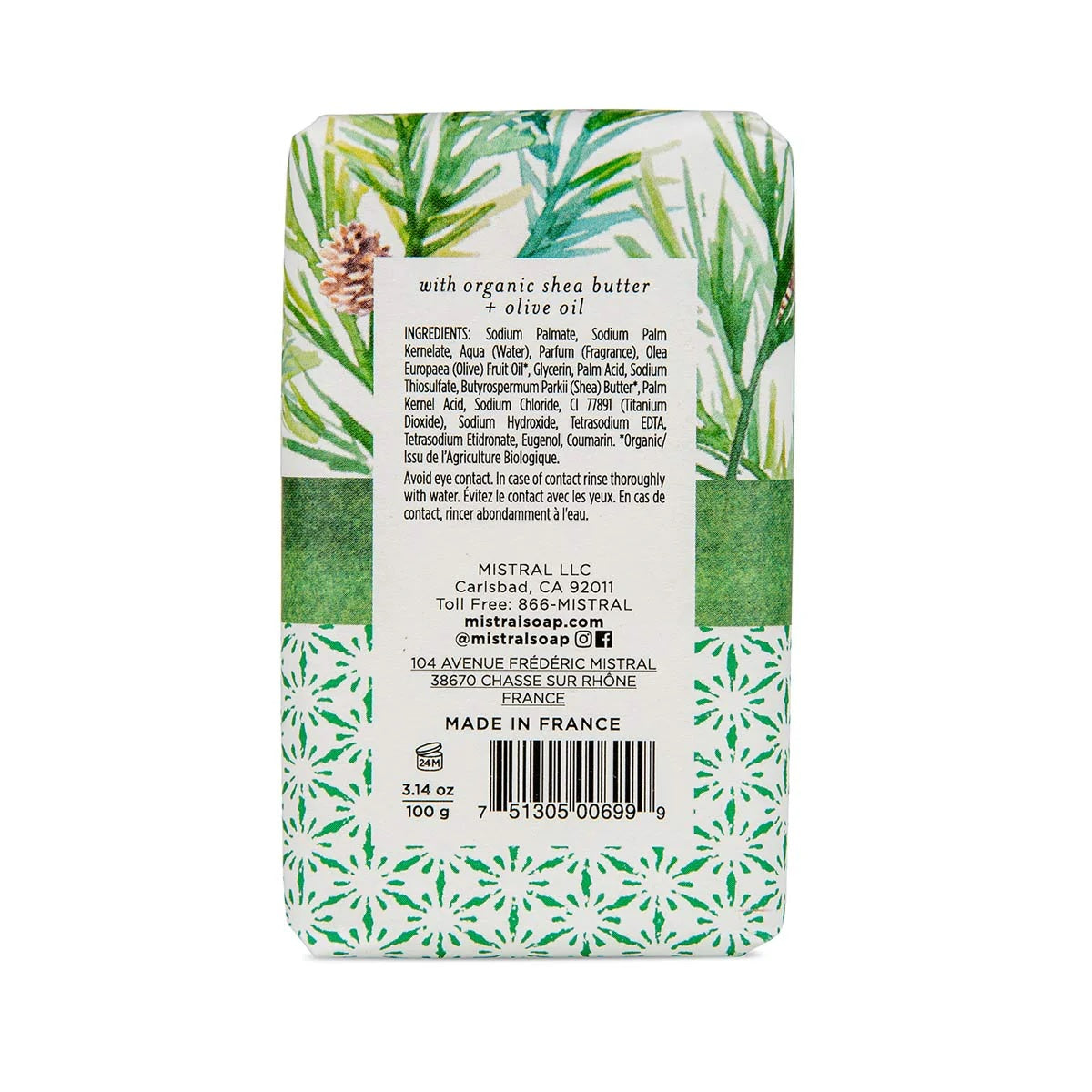 Mistral Noble Fir French Soap, 100G