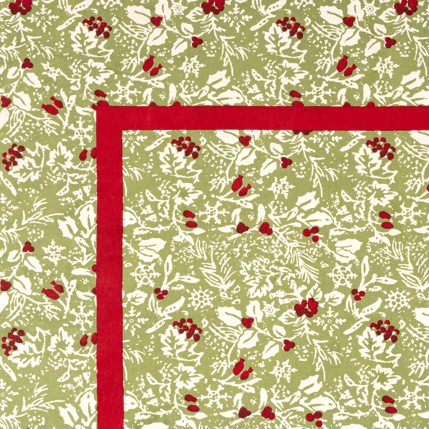 French Tablecloth Baies de Houx Red & Green