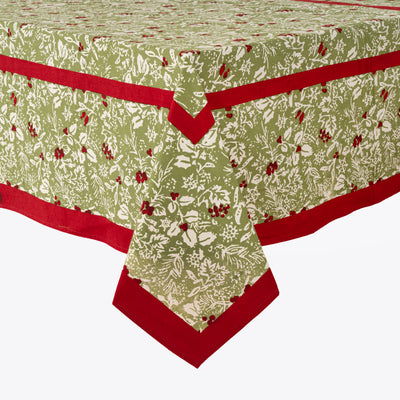 French Tablecloth Baies de Houx Red & Green