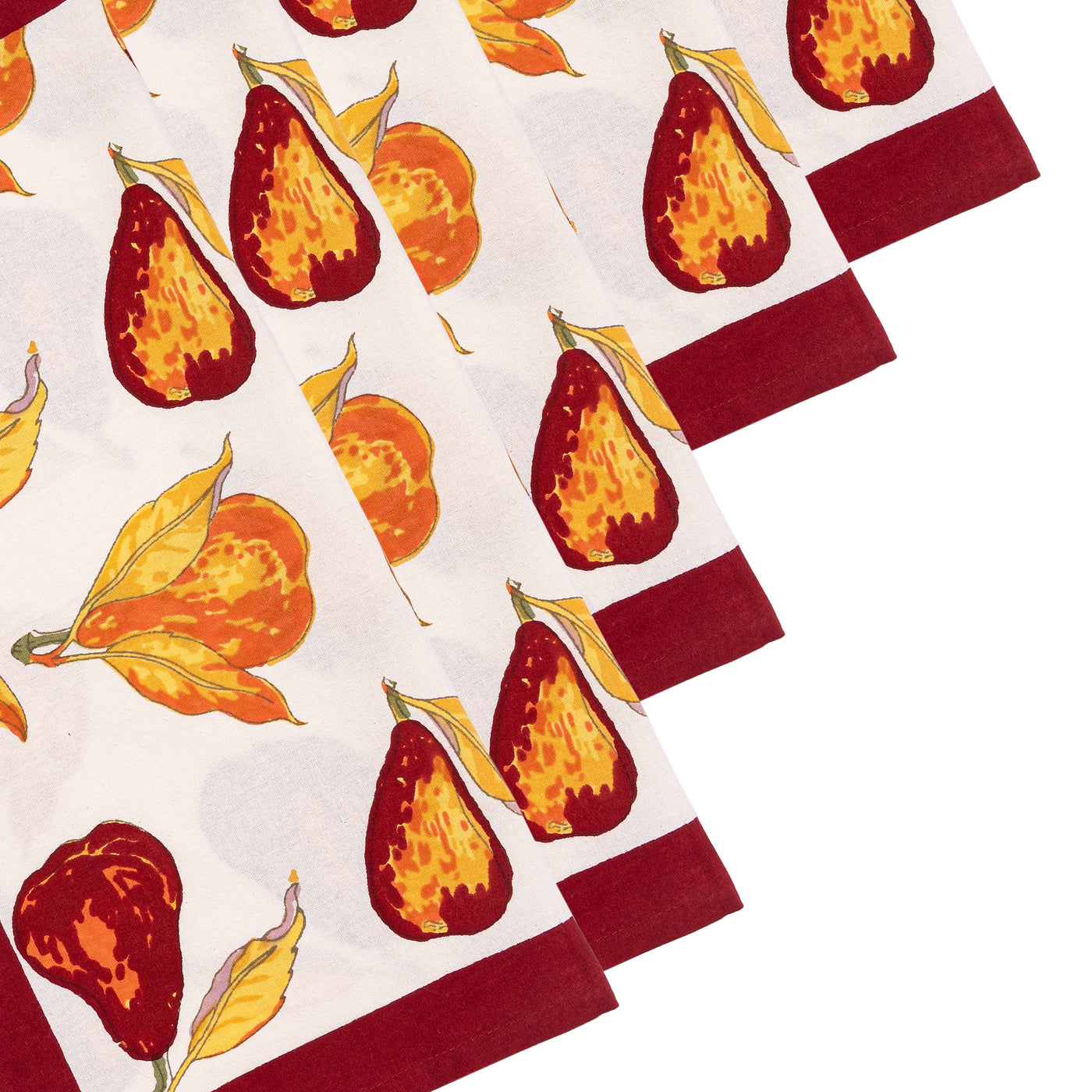 Orchard Pear Napkins Burgundy, Set of 6