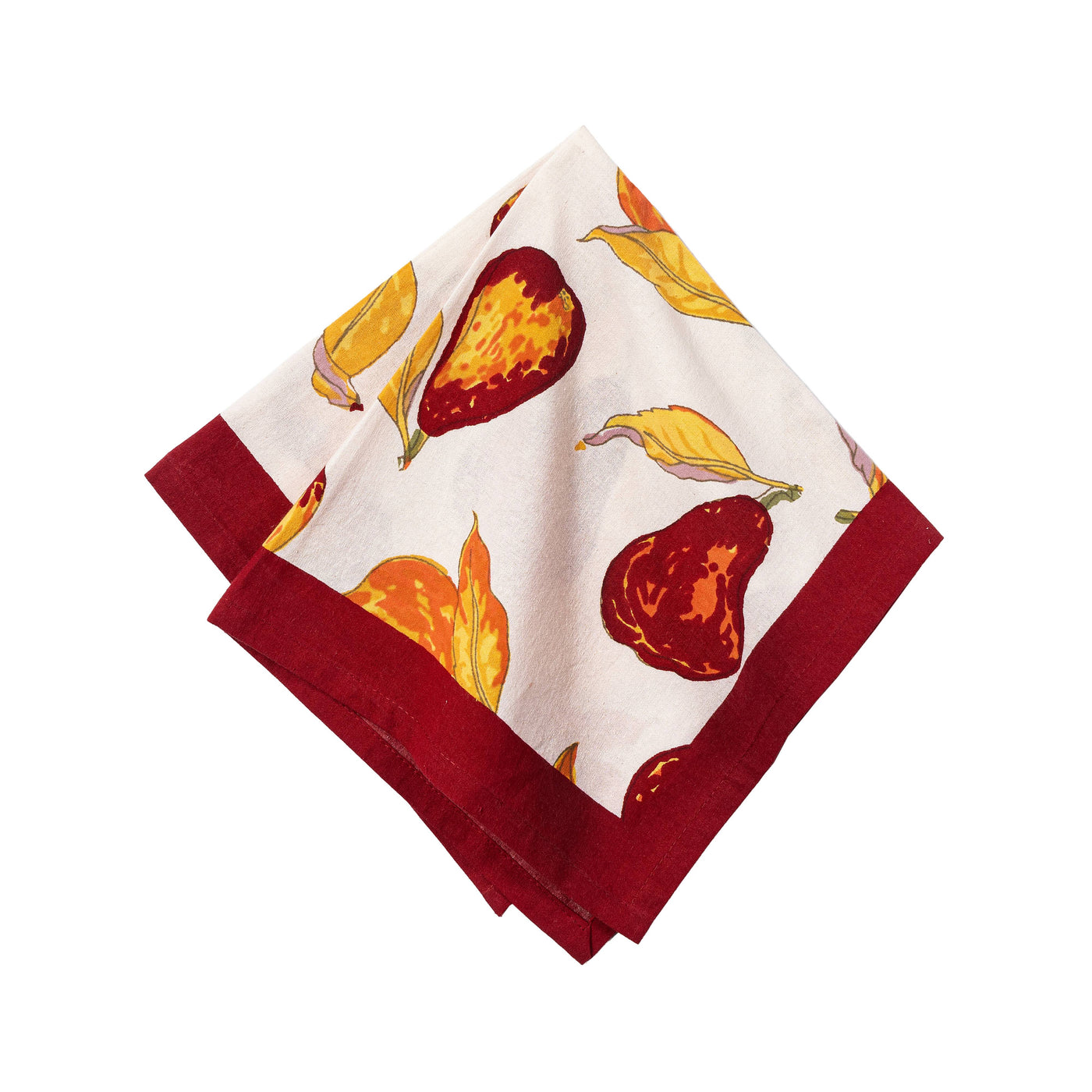 Orchard Pear Napkins Burgundy, Set of 6