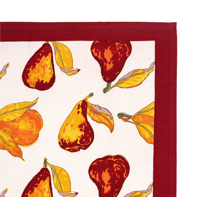 Orchard Pear Tea Towels Burgundy, Set of 3