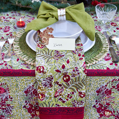 Winter Garden Wreath Napkins Red & Green, Set of 6