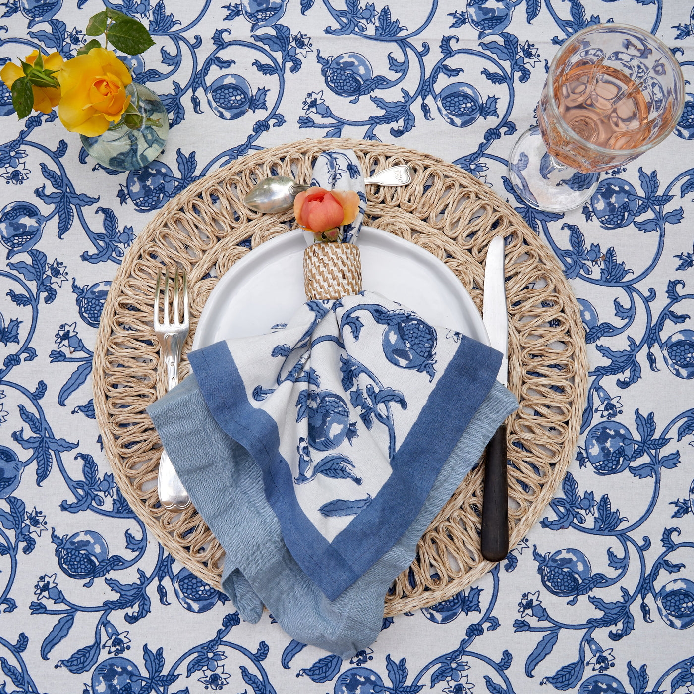 Granada Napkins Cornflower Blue, Set of 6