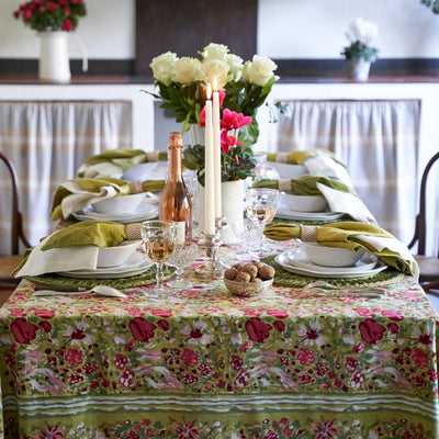 French Tablecloth Jardin Red & Green