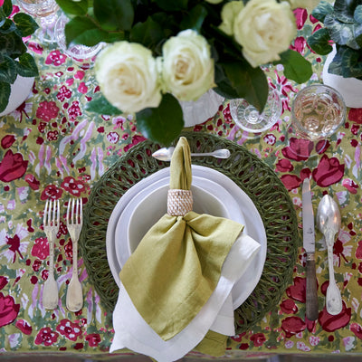 French Tablecloth Jardin Red & Green