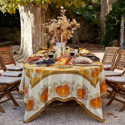 French Tablecloth Pumpkin Orange & Mustard