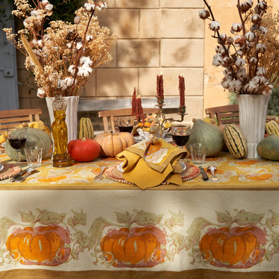 French Tablecloth Pumpkin Orange & Mustard