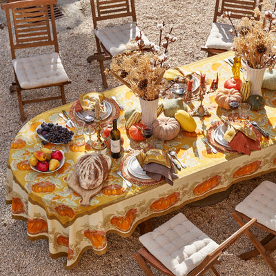 French Tablecloth Pumpkin Orange & Mustard