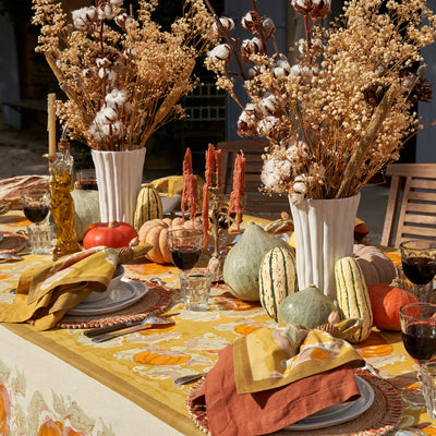 French Tablecloth Pumpkin Orange & Mustard