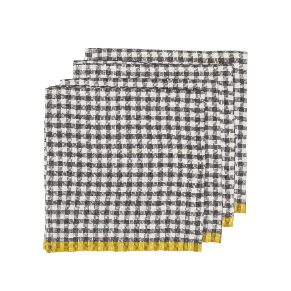 Caravan Classic Gingham Black White Tea Towels